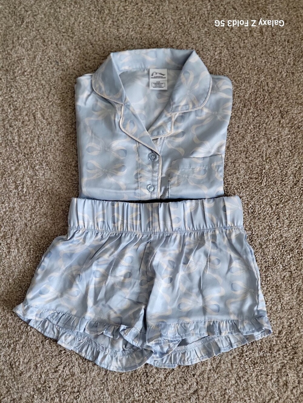♥️NWOT♥️ Art Class Light Blue Girls' Short-Sleeve Silky Pajama Set - Picture 7 of 8